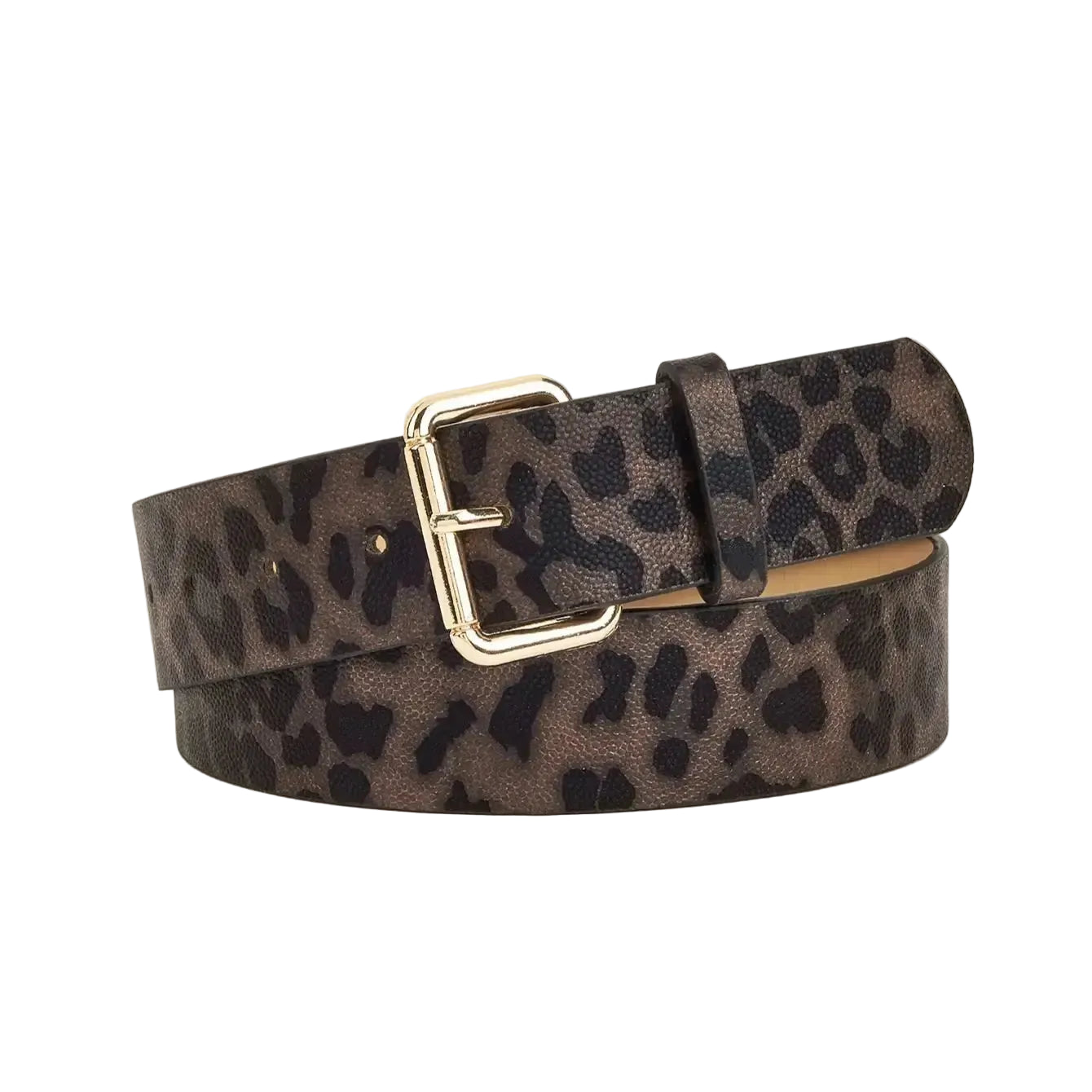 Ceinture en cuir imprimé léopard pour femme – Boucle Ardillon simple